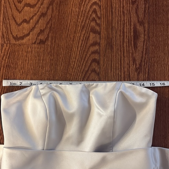 White label Vera Wang Strapless peplum Silver Gown bridesmaid formal wedding 0 - Picture 12 of 15
